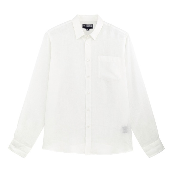 Vilebrequin Men's White 100% Linen Long Sleeve Button-Up Shirt Size 3XL Casual - Picture 4 of 11